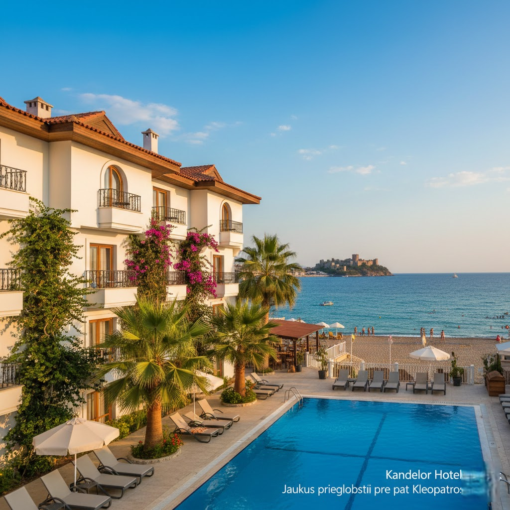 Kandelor Hotel Alanya Turkey: Jaukus prieglobstis prie pat Kleopatros krantų Kandelor Hotel Alanya Turkey: Jaukus prieglobstis prie pat Kleopatros krantų