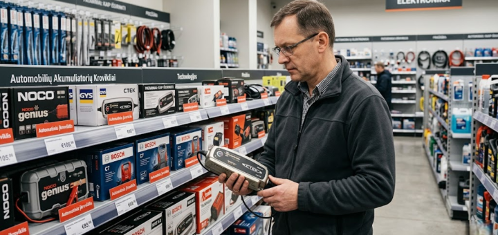 Automobilių akumuliatorių krovikliai: kaip nepasiklysti technologijų gausoje ir išsirinkti tinkamiausią