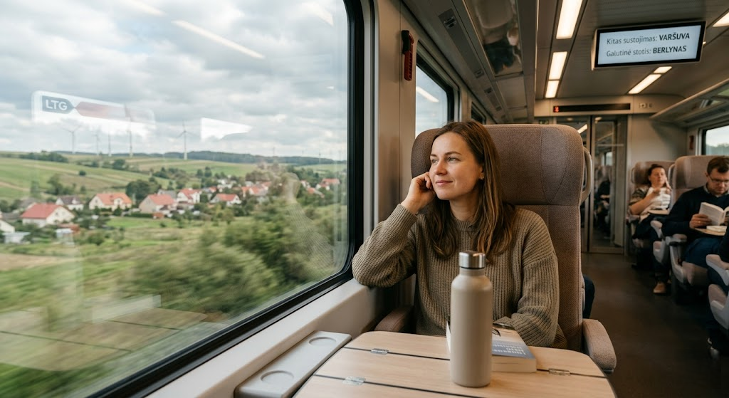 Kelionė traukiniu į Berlyną: patogumas, tvarumas ir nepamirštami vaizdai pro langą Kelionė traukiniu į Berlyną: patogumas, tvarumas ir nepamirštami vaizdai pro langą